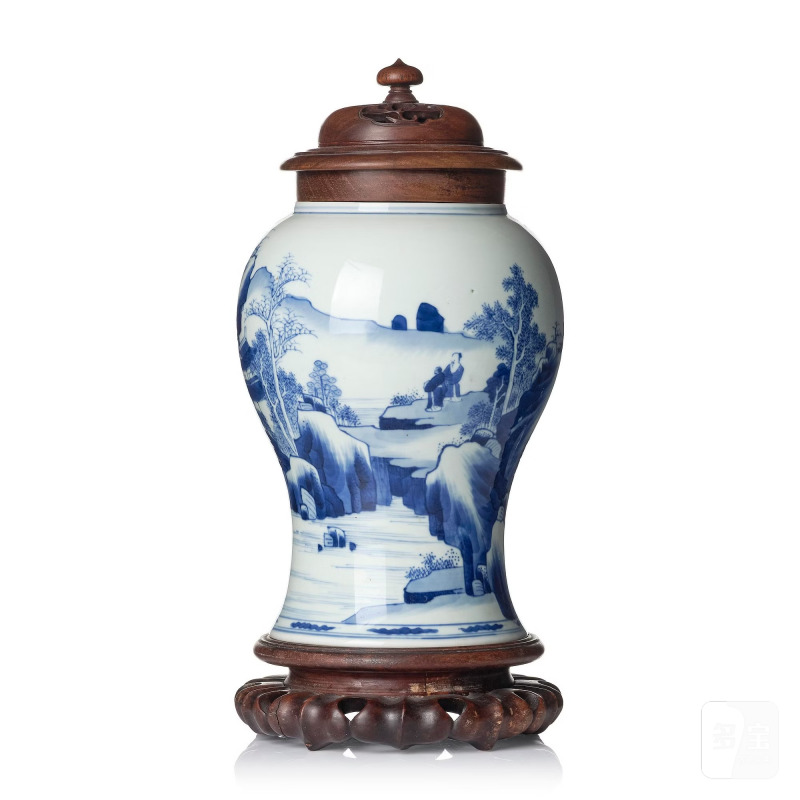 A blue and white vase, - 图1